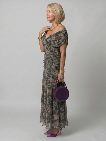 Ellis & Johnson™  | Off Shoulder Flow Midi Dress