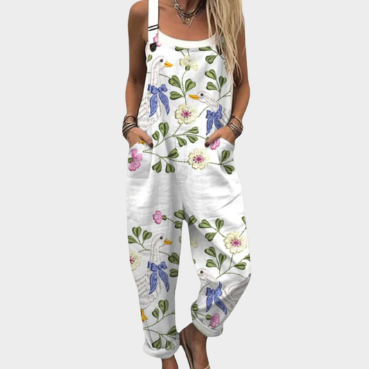 Comfortable Printed Overalls