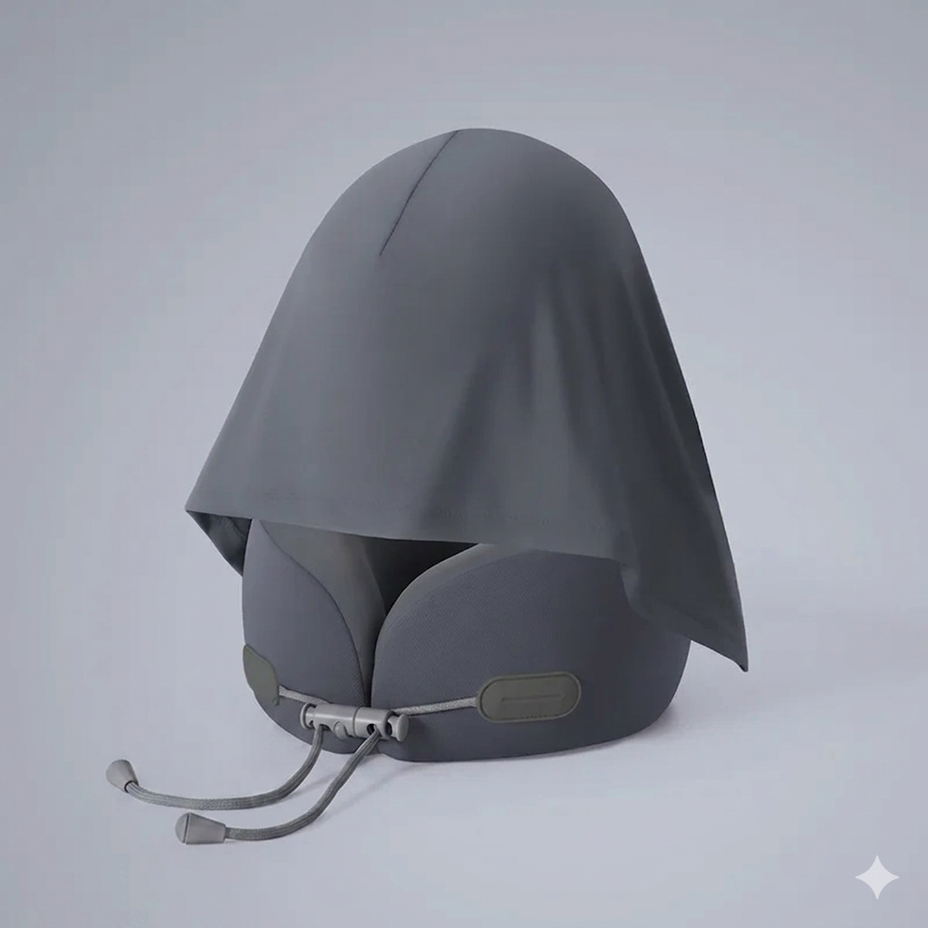 CloudRest Hooded Memory Foam Travel Pillow