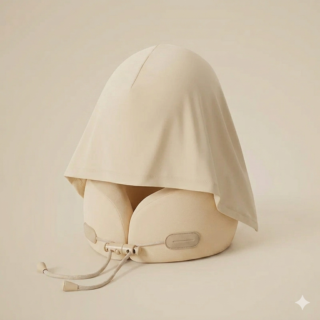 CloudRest Hooded Memory Foam Travel Pillow