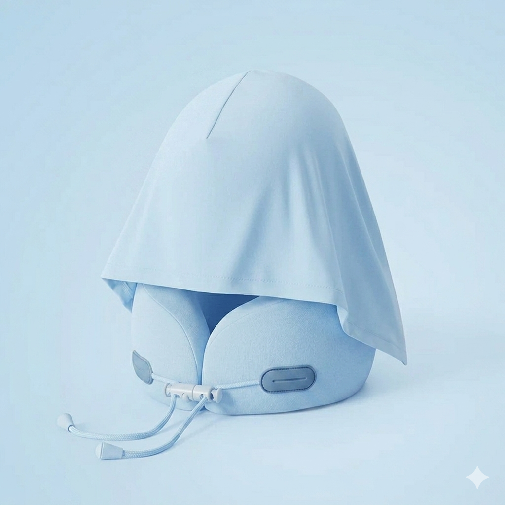 CloudRest Hooded Memory Foam Travel Pillow
