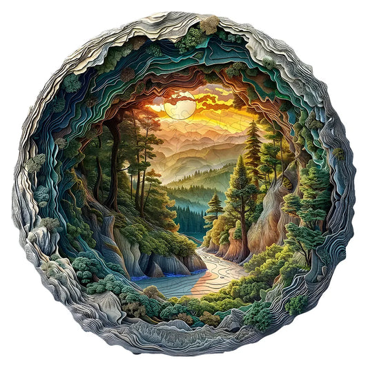 A3 Animal Shaped Forest Cave Wooden Puzzle