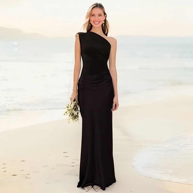 Ellis & Johnson™  | Maxi Dress with a Guilt in Satin