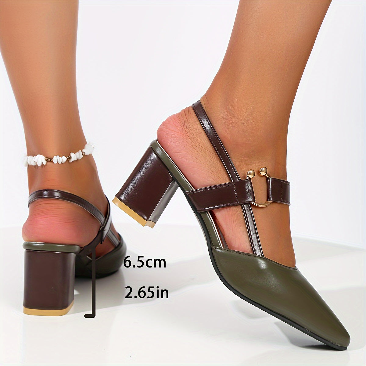 Corinne Block Heel Slingbacks