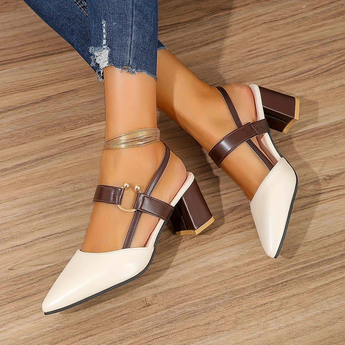 Corinne Block Heel Slingbacks